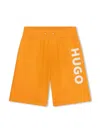 Hugo Boss Logo-print Elasticated-waist Shorts In 橘色