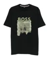 Hugo Boss Logo-print Graphic T-shirt In Black