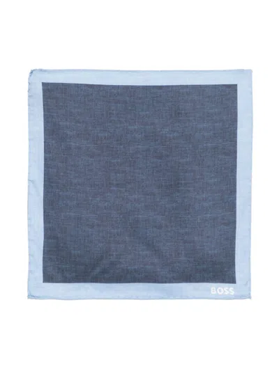 Hugo Boss Logo-print Handkerchief In Blue