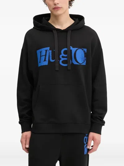 HUGO BOSS LOGO-PRINT HOODED SWEATSHIRT