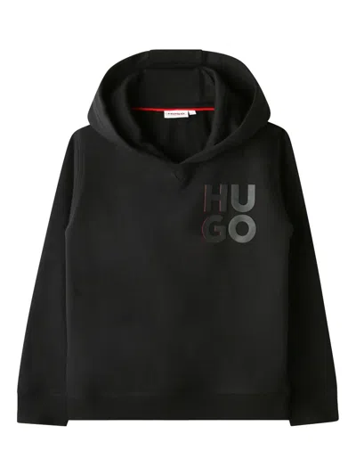 Hugo Boss Kids' Logo-print Hoodie In Black
