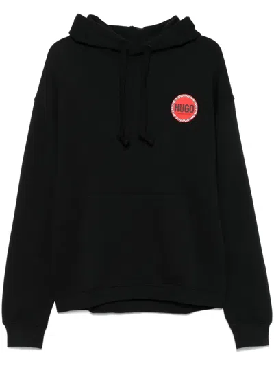 Hugo Boss Logo-print Hoodie In Black