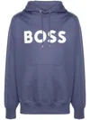 Hugo Boss Boss Sullivan Logo Hoodie In Blue