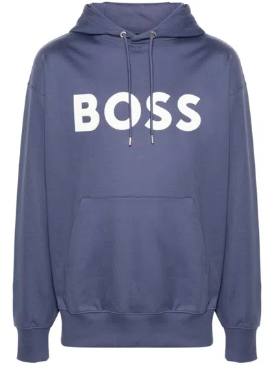 HUGO BOSS LOGO-PRINT HOODIE