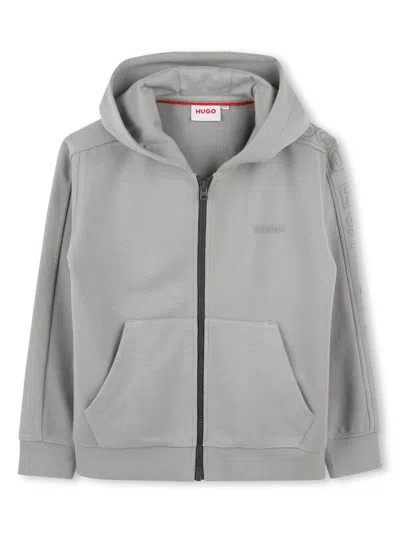 Hugo Boss Kids' Hoodie Mit Logo-print In Grau