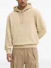 Hugo Boss Beige Logo Print Cotton-terry Hoodie In Neutral