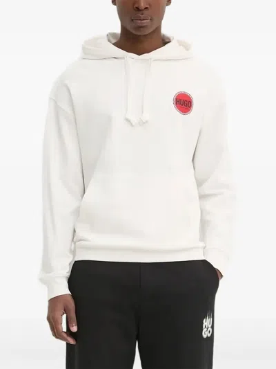 Hugo Boss Logo-print Hoodie In White