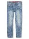 Hugo Boss Logo-print Jeans In Blue