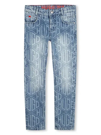 Hugo Boss Kids' Logo-print Jeans In Blue