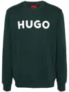 Hugo Boss Logo-print Jersey Sweatshirt In Green