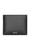 Hugo Boss Logo-print Leather Wallet In Black