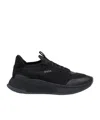 Hugo Boss Black Ttnm Evo Sneakers In Suede And Leather And Mesh With Fishbone Sole In Black