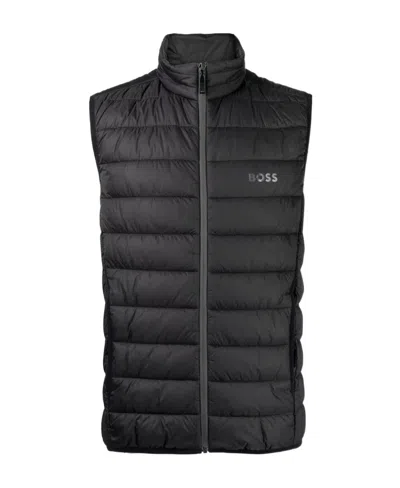 Hugo Boss Logo-print Padded Jacket In Black