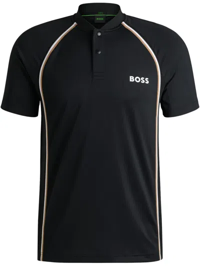 Hugo Boss Logo-print Polo Shirt In Black