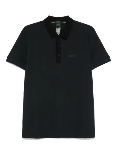 Hugo Boss Poloshirt Mit Logo-print In Blue