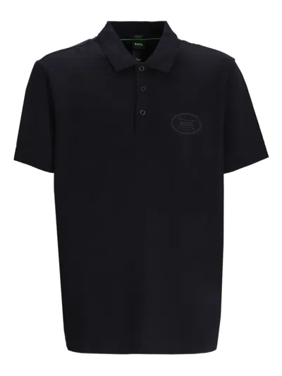 Hugo Boss Logo-print Polo Shirt In Black