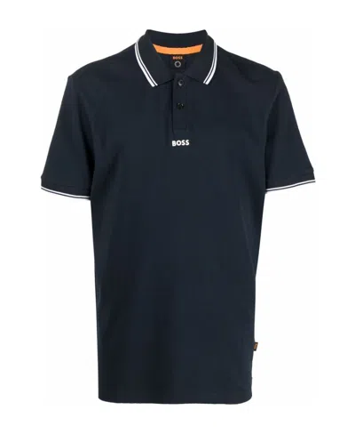Hugo Boss Logo-print Polo Shirt In Black