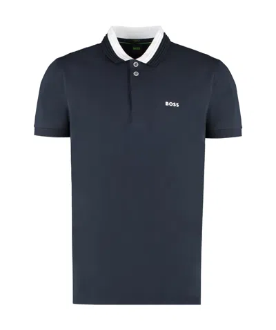 Hugo Boss Logo-print Polo Shirt In Black