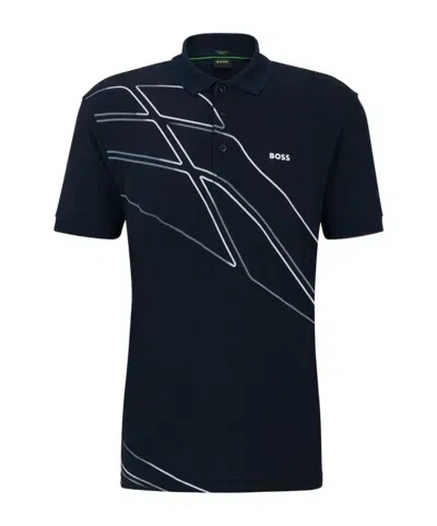 Hugo Boss Logo-print Polo Shirt In Black