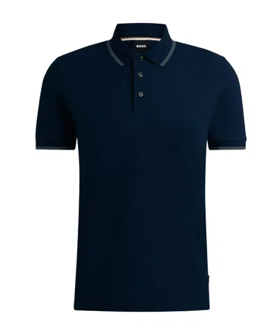 Hugo Boss Logo-print Polo Shirt In Black