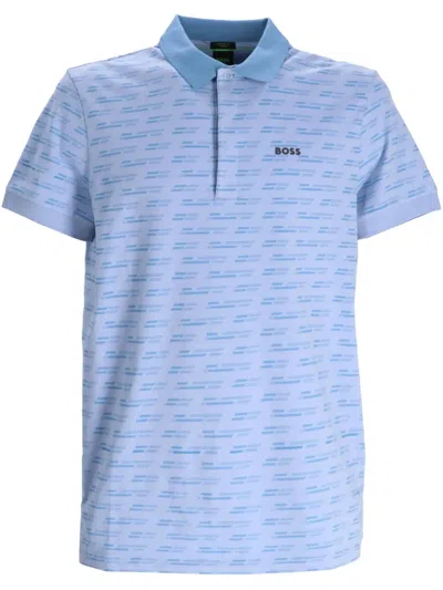 Hugo Boss Poloshirt Mit Logo-print In Blau
