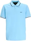 Hugo Boss Paddy Mens Organic Cotton Polo With Contrast Logo Details In Blue