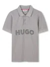 Hugo Boss Logo-print Polo Shirt In Grey