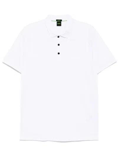 Hugo Boss Logo-print Polo Shirt In White