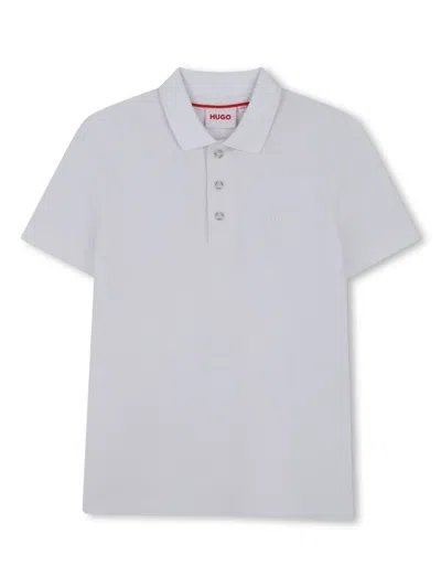 Hugo Boss Kids' Logo-print Polo Shirt In White