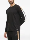 Hugo Boss Side-stripe Raglan-sleeve Sweatshirt In Black
