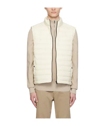 Hugo Boss Logo-print Quilted Gilet In White