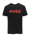 Hugo Boss Cotton-jersey Regular-fit T-shirt With Contrast Logo In Black