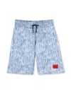 Hugo Boss Logo-print Shorts In Blue
