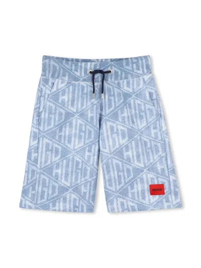 Hugo Boss Kids' Logo-print Shorts In Blue