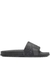 Hugo Boss Logo-print Slides In Black