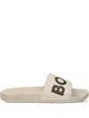 Hugo Boss Boss Man Sandals Ivory Size 9 Rubber In Neutrals