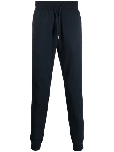 Hugo Boss Logo-print Slim Tapered Sweatpants In Blue