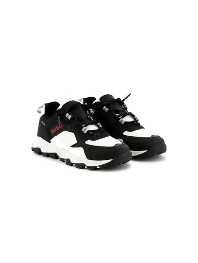 Hugo Boss Kids' Logo-print Trainers In Black