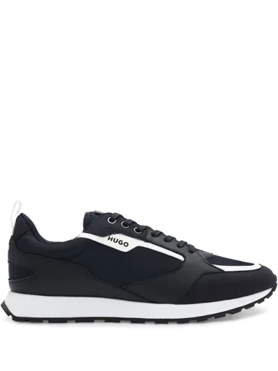 Hugo Boss Logo-print Sneakers In Blue