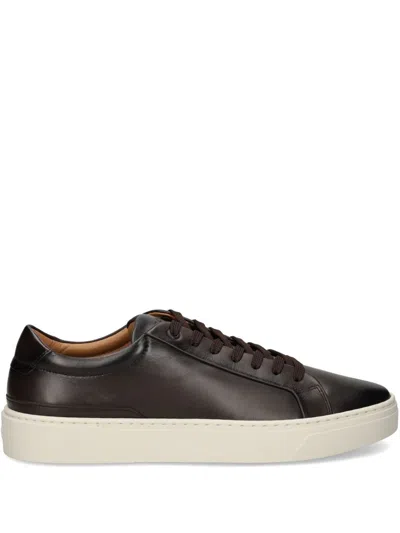 Hugo Boss Logo-print Sneakers In Brown