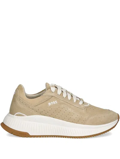 Hugo Boss Logo-print Sneakers In Neutrals