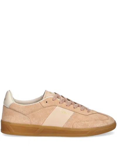 Hugo Boss Logo-print Suede Sneakers In Brown
