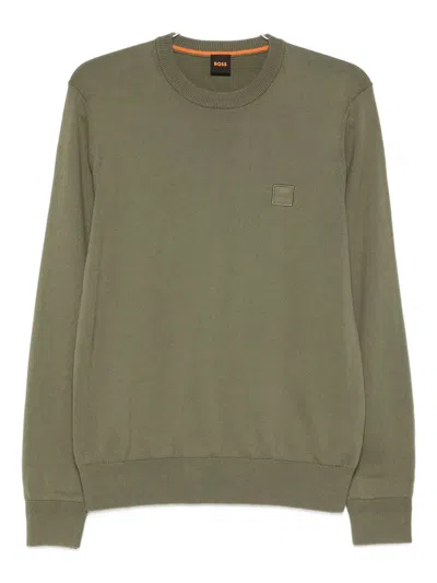 Hugo Boss Logo-print Sweater In Green
