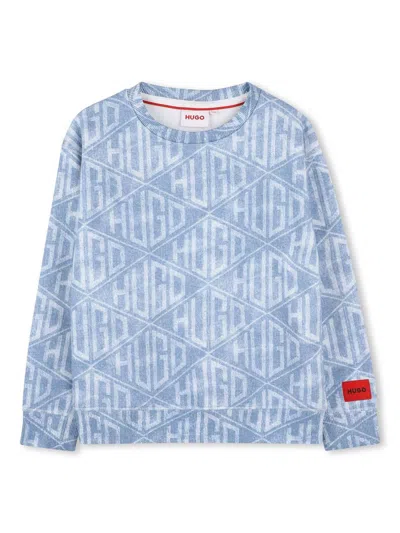 Hugo Boss Kids' Logo-print Sweatshirt In 蓝色