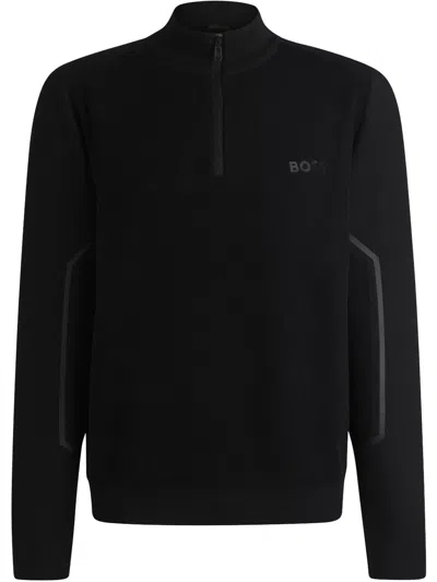 Hugo Boss Logo-print Sweatshirt In ブラック