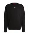 Hugo Boss Cotton-terry Sweatshirt With Logo Print In Black