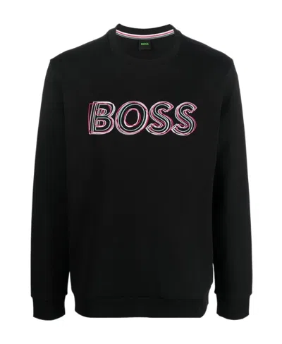 Hugo Boss Logo-print Sweatshirt In Black