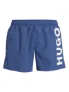 Hugo Boss Logo-print Swim Shorts In Blue