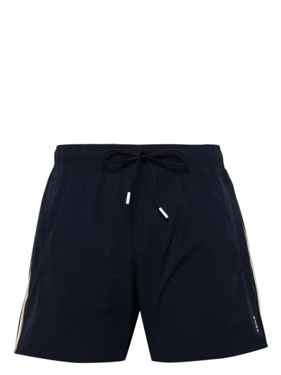 Hugo Boss Logo-print Swim Shorts In 蓝色