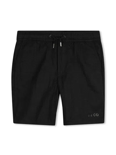Hugo Boss Kids' Logo-print Swim Shorts In Black